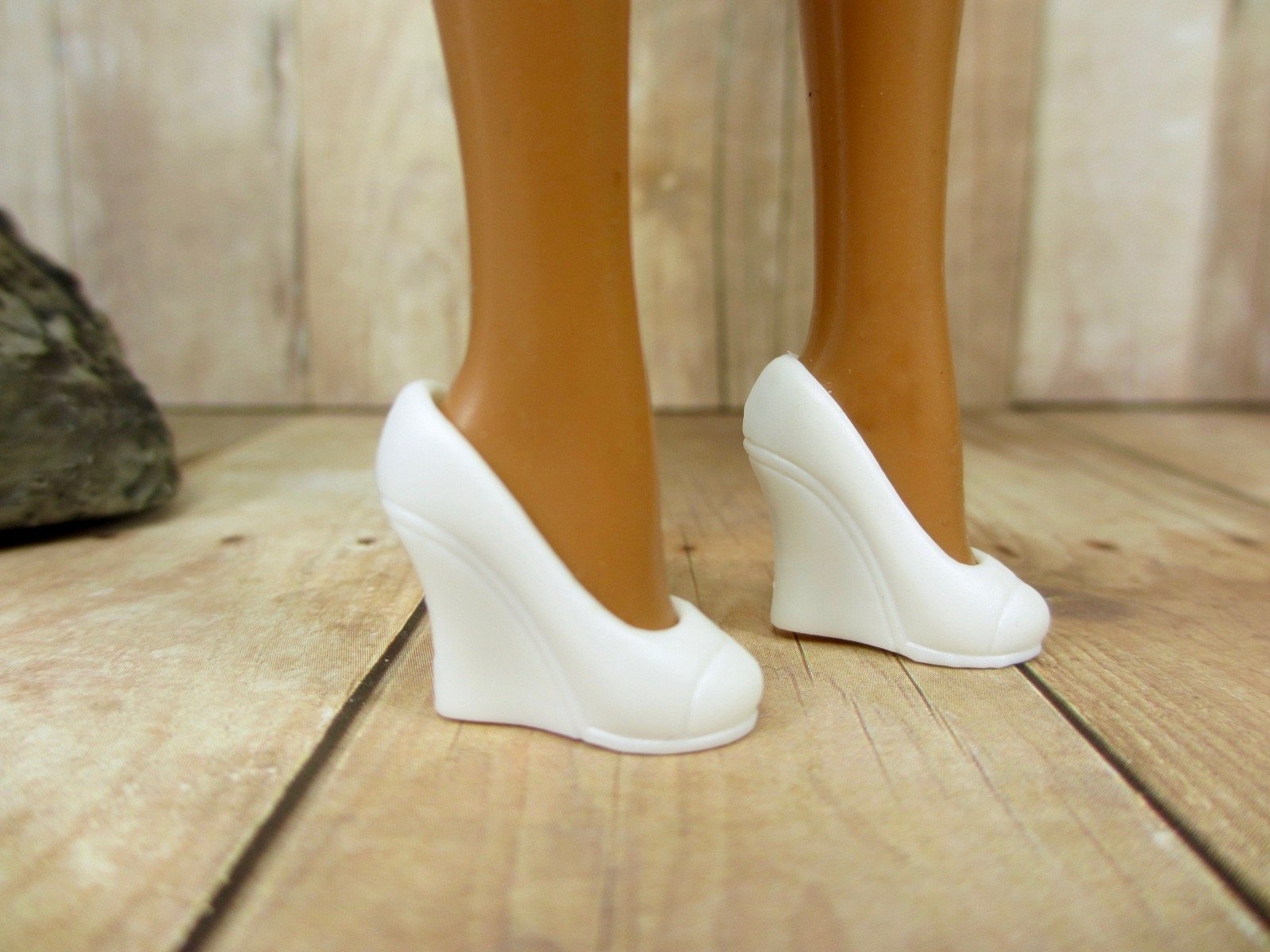 White Wedge Heel Shoes For Barbie Doll - All Variety Shop